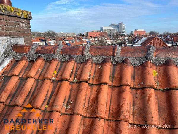 Pannendak met nokvorst en schoorsteen, dakrenovatie in Breukelen